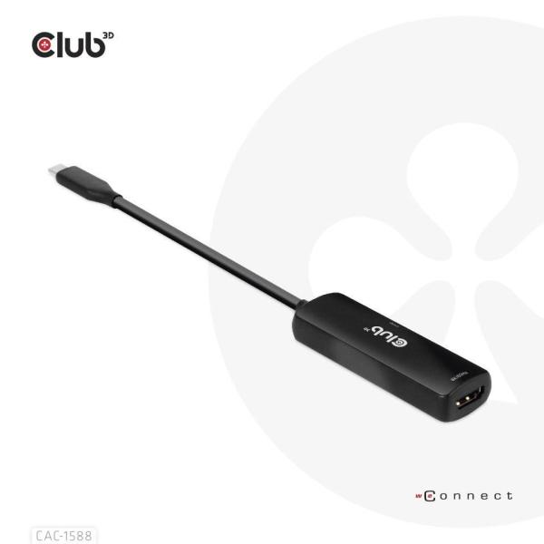 Club3D Adaptér USB-C na HDMI 8K60Hz/ 4K120Hz,  Active Adapter M/ F,  PD 3.0,  HDR10+ a DSC 1.21