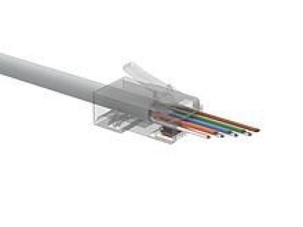 Solarix Univerzální EASY konektor RJ45 CAT6 UTP 8p8c na drát i licnu /  100 ks SXRJ45-6-UTP-EASY