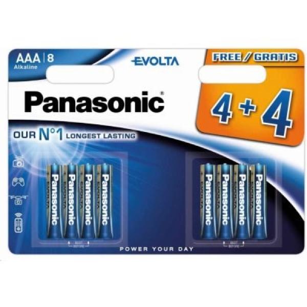 PANASONIC Alkalické baterie Evolta Platinum LR03EGE/ 8BW 4+4F AAA 1, 5V (Blistr 8ks)