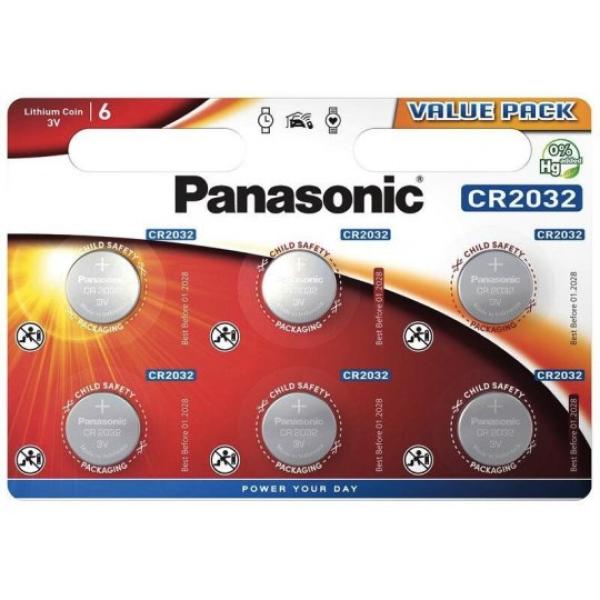 PANASONIC Lithiová baterie (knoflíková) CR-2032EL/ 6BP 3V (Blistr 6ks)