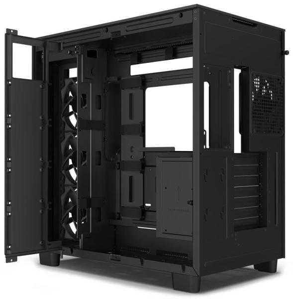 NZXT skříň H9 Flow dvoukomorová ATX /  4x120mm fan /  až 10xfan /  perforovaný top /  proskl. bočnice,  front /  černá4