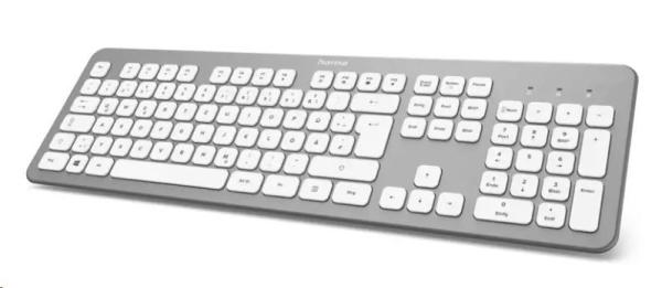 Hama bezdrátová klávesnice KW-700,  stříbrná/ bílá