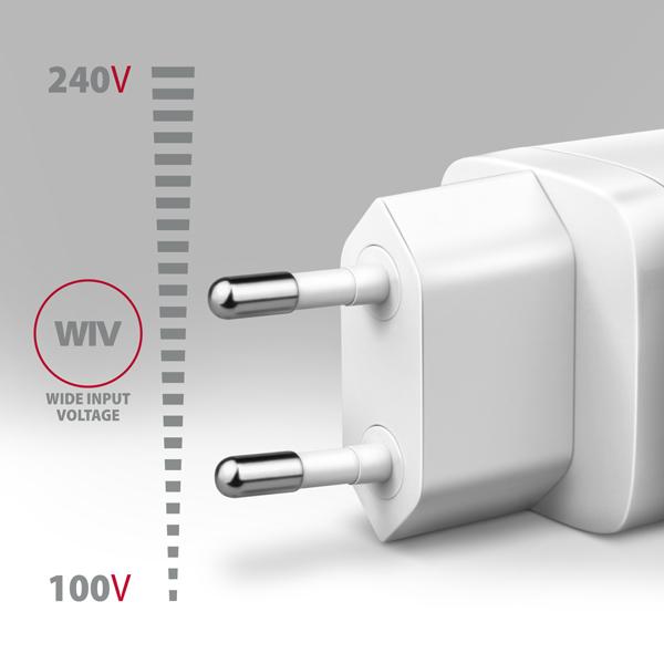AXAGON ACU-PQ30W,  Sil nabíjačka do siete 30W,  2x port (USB-A + USB-C),  PD3.0/ PPS/ QC4+/ SFC/ AFC/ Apple,  biela5