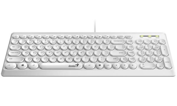 GENIUS klávesnice Slimstar Q200 White/  Drátová/  USB/  bílá/  retro design/  CZ+SK layout3