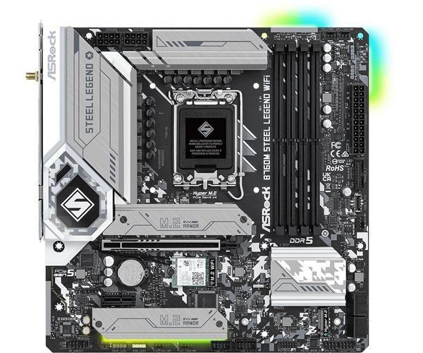 ASRock MB Sc LGA1700 B760M STEEL LEGEND WIFI,  Intel B760,  4xDDR5,  1xDP,  1xHDMI,  WI-FI,  mATX1