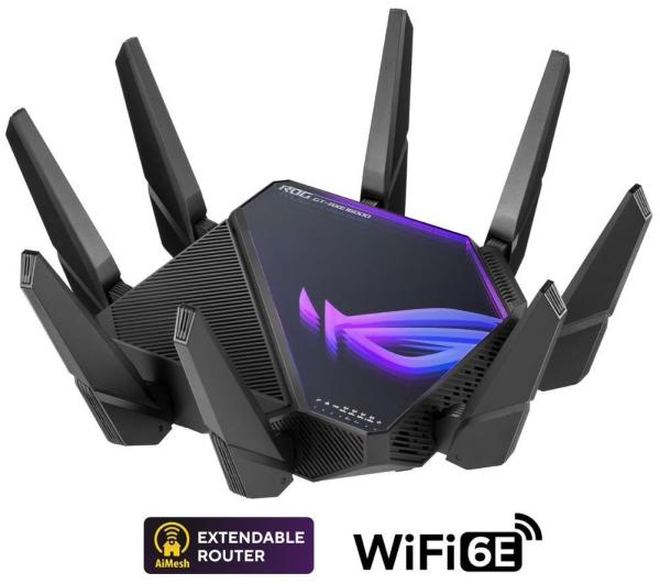 ASUS ROG Rapture GT-AX16000 (AXE16000) WiFi 6E Extendable Gaming Router,  10G & 2.5G porty,  Aimesh,  4G/ 5G