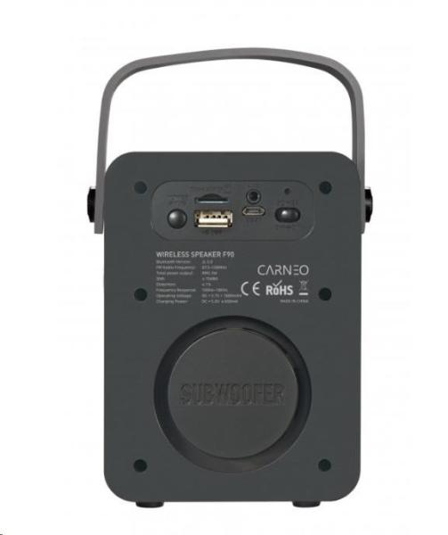 CARNEO F90 FM rádio, bluetooth reproduktor, čierny1