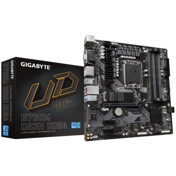 GIGABYTE MB Sc LGA1700 B760M DS3H DDR4,  Intel B760,  4xDDR4,  2xDP,  1xHDMI,  1xVGA,  mATX