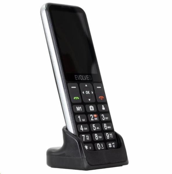 EVOLVEO EasyPhone LT,  mobilní telefon pro seniory s nabíjecím stojánkem,  černá1