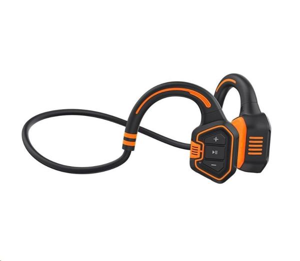 EVOLVEO bezdrátová sluchátka BoneSwim MP3 16GB,  na lícní kosti,  oranžová