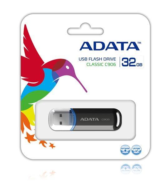 ADATA Flash disk 32GB C906,  USB 2.0 Klasická,  čierna2