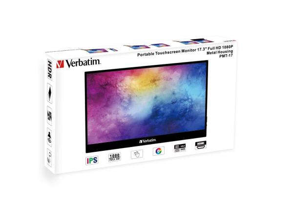 Verbatim PMT-17 Portable Touchscreen Monitor 17.3" Full HD 1080p Metal Housing7