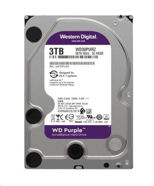 WD PURPLE WD33PURZ 3TB,  SATA III 3.5",  256MB,  175MB/ s,  Low Noise,  CMR1