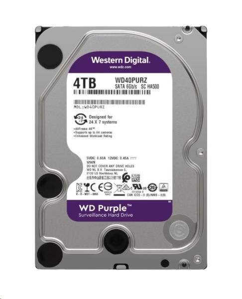 WD PURPLE WD42PURZ 4TB SATA/600 256MB cache, nízka hlučnosť, CMR0