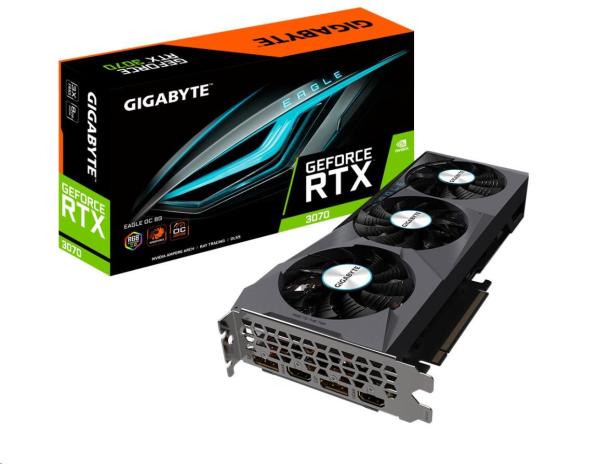BAZAR - GIGABYTE VGA NVIDIA GeForce RTX 3070 EAGLE OC 8G Rev. 2.0,  RTX 3070 LHR,  8GB GDDR6,  2xDP,  2x HDMI - Po opravě (B