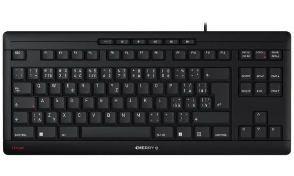 CHERRY klávesnice STREAM TKL,  drátová,  USB,  CZ+SK layout,  černá