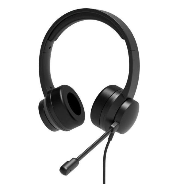 PORT stereo headset s mikrofonem,  USB-A/ USB-C,  černá