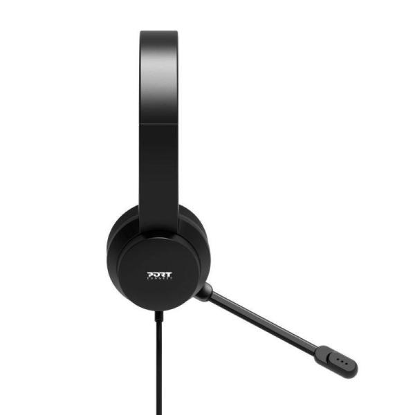 PORT stereo headset s mikrofonem,  USB-A/ USB-C,  černá5