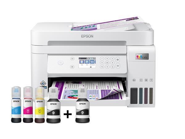 Atramentová tlačiareň EPSON EcoTank L6276,  3v1,  A4,  1200x4800dpi,  33 str./ min,  USB,  Wi-Fi,  LAN,  biela,  3 roky záruka po