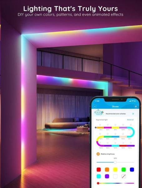 Govee RGBIC Basic Wi-Fi + Bluetooth LED Strip Lights (10 Meter)1