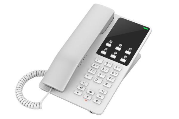 Grandstream GHP620,  hotelový VoIP telefon,  2 linky,  2 SIP účty,  PoE,  1x RJ45,  HD Audio,  3 cestná konference,  Bílý1