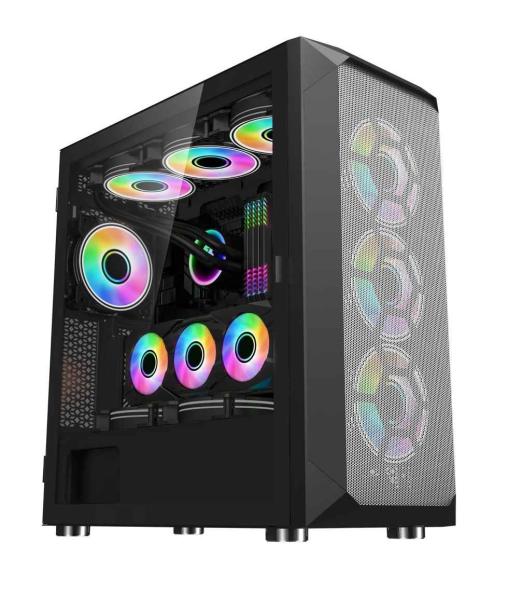 1stCOOL skříň Wind Storm Black MiddleTower,  AU,  USB3.0,  bez zdroje,  černá
