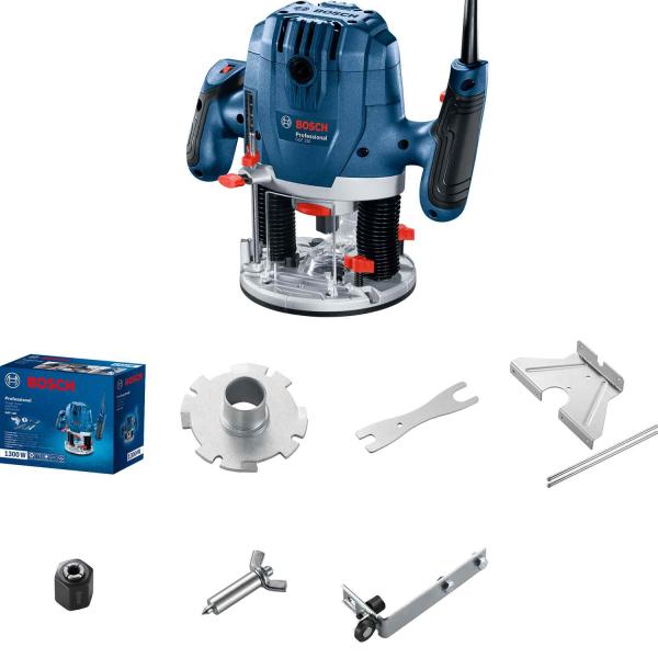 BOSCH GOF 130,  horní frézka,  1.300 W,  11.000 – 28.000 ot/ min,  6 – 8, 0 mm