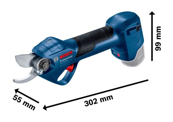 BOSCH Pro Pruner,  akumulátorové zahradní nůžky,  25 mm,  12, 0 V,  rychlonabíječka2