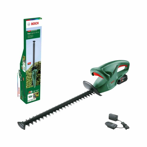 BOSCH EasyHedgeCut 18-45,  akumulátorové nůžky na živé ploty,  18 V,  čepel 45 cm,  akumulátor