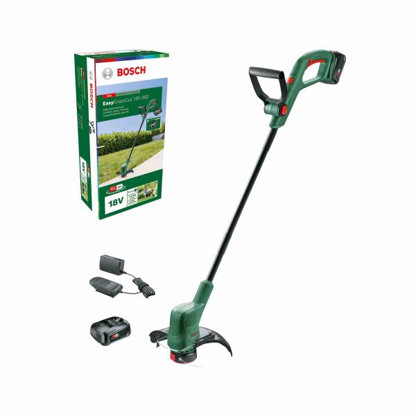 BOSCH EasyGrassCut 18V-26,  akumulátorová strunová sekačka,  18 V,  struna 26 cm,  2x akumulátor