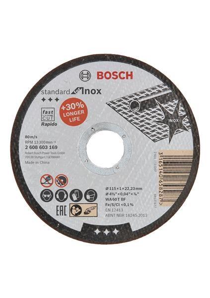 BOSCH dělicí kotouč rovný Standard for Inox - Rapido,  WA 60 T BF,  115 mm,  22, 23 mm,  1, 0 mm