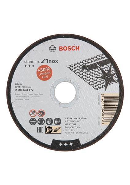 BOSCH dělicí kotouč rovný Standard for Inox,  WA 60 T BF,  125 mm,  22, 23 mm,  1, 6 mm