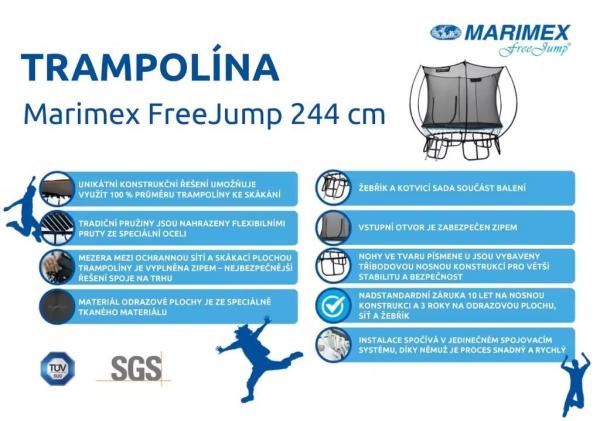 Marimex Trampolína bezpružinová Free Jump 244 cm7