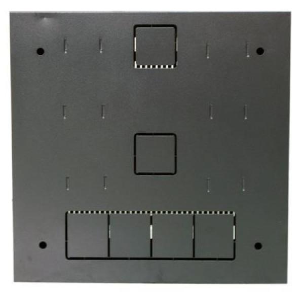 XtendLan 19" nástěnný vertikální rozvaděč 2U+4U 540x150,  perforované dveře,  černý2
