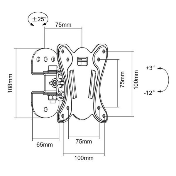 Otočný a sklopný držák monitoru Tv Fiber Mounts M6C704