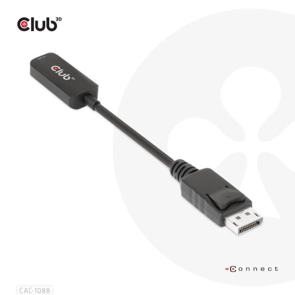 Club3D Active DisplayPort adaptér 1.4 na HDMI 4K120HZ HDR (M/F), čierna1