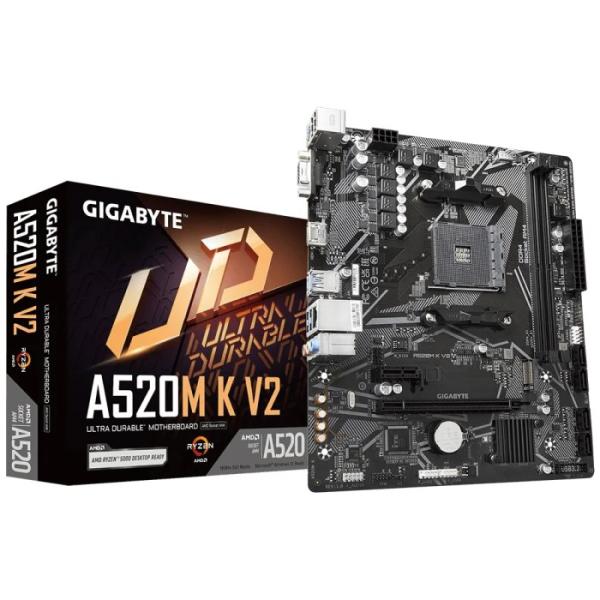 GIGABYTE MB Sc AM4 A520M K V2,  AMD A520M,  2xDDR4,  1xHDMI,  1xVGA,  mATX