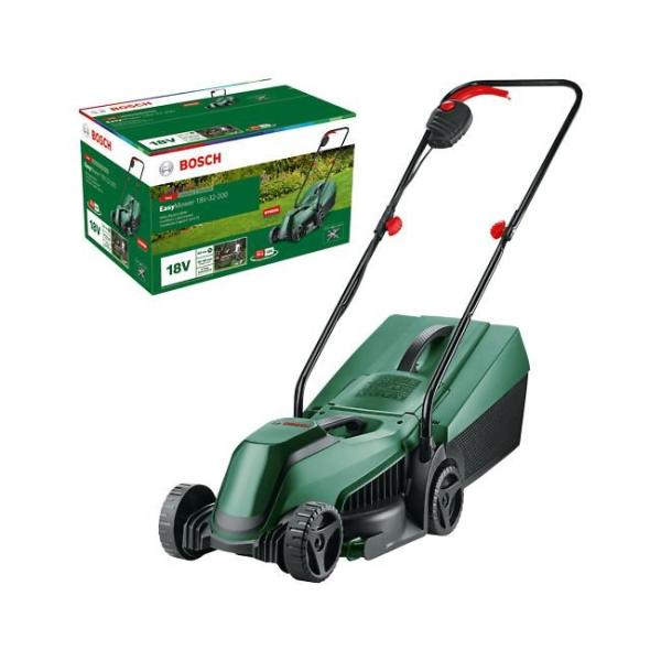 BOSCH EasyMower 18V-32-200,  akumulátorová sekačka na trávu,  18 V,  šířka střihu 32 cm,  výška střihu 20 – 60 mm