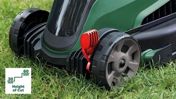 BOSCH CityMower 18V-32-300,  akumulátorová sekačka na trávu,  18 V,  šířka střihu 32 cm,  výška střihu 30–60 mm,  aku 4.0 Ah3