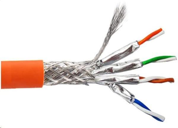 S/ FTP kabel LEXI-Net,  Cat6A,  LS0H,  B2ca-s1a, d0, a1,  oranžový,  500m,  cívka