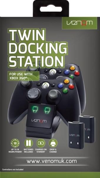 VENOM VS2891 Xbox 360 Black Twin Docking Station + 2 batteries2