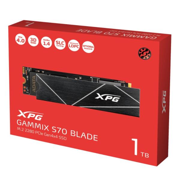 ADATA SSD 1TB XPG GAMMIX S70 Blade,  PCIe Gen4x4 M.2 2280,  (R:7400/  W:6800MB/ s)5