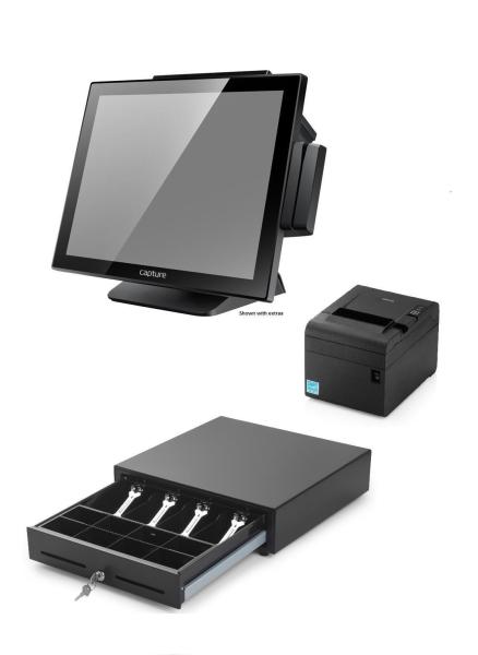 Capture POS In a Box,  Swordfish POS system J1900 + Thermal Printer + 410 mm Cash Drawer (with Windows 10 IoT)