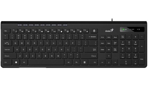 GENIUS klávesnice Slimstar 230 II /  Drátová/  USB/  černá/  CZ+SK layout