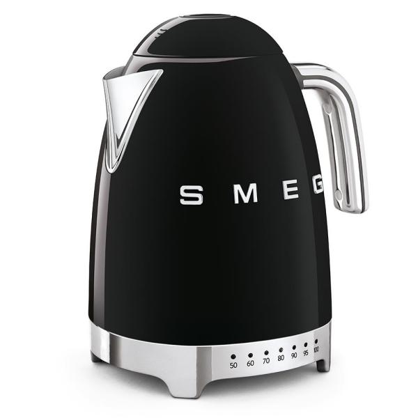 Smeg KLF04BLEU rychlovarná konvice,  1, 7 l (7 šálků),  2400 W,  styl 50. let,  řízení teploty,  7 programů,  černá0