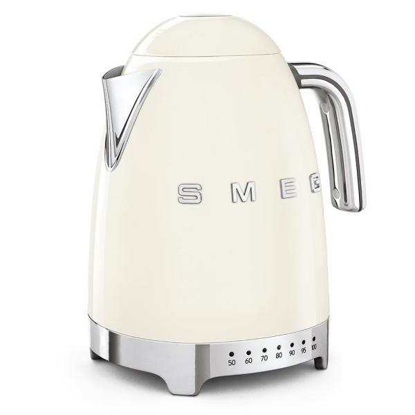 Smeg KLF04CREU rychlovarná konvice,  1, 7 l (7 šálků),  2400 W,  styl 50. let,  řízení teploty,  7 programů,  krémová2
