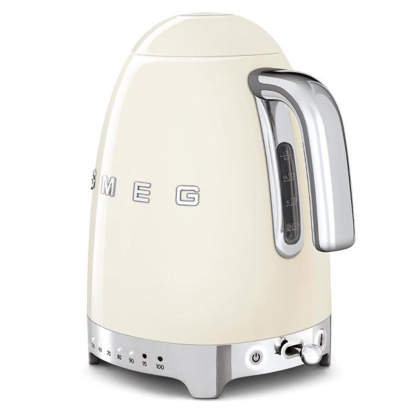 Smeg KLF04CREU rychlovarná konvice,  1, 7 l (7 šálků),  2400 W,  styl 50. let,  řízení teploty,  7 programů,  krémová0