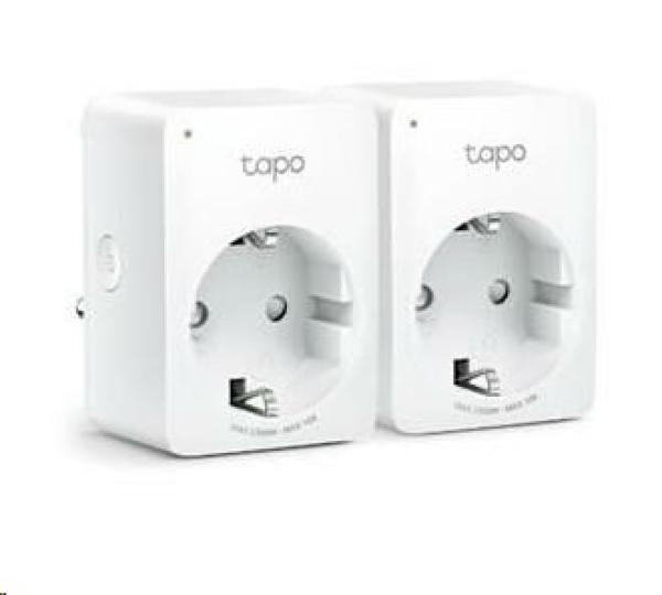 TP-Link Tapo P100(2-pack)(EU) chytrá WiFi mini zásuvka (2300W, 10A, 2, 4 GHz, BT)