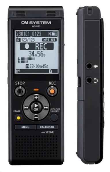 Olympus WS-883 digitální záznamník s nabíjecím NI-MH akumulátorem