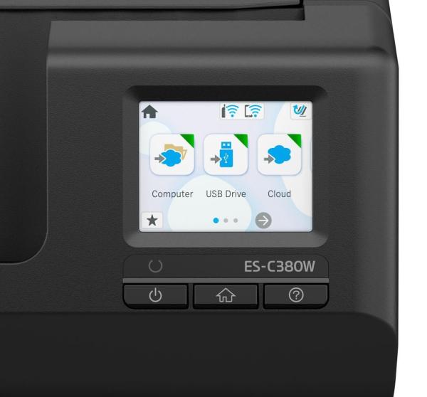 EPSON skener ES-C380W,  A4,  600x600dpi,  USB,  Wi-Fi (direct),  Display5